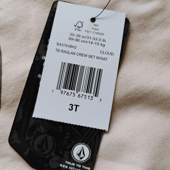 VOLCOM NEW Raglan Crewneck Sweatshirt,Sweatpants & Beanie - Picture 13 of 15